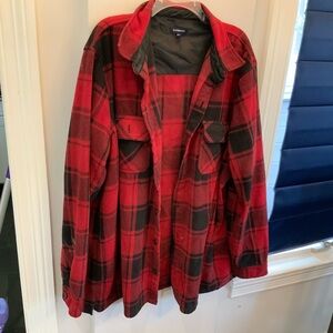Croft & Barrow Red and Black Plaid Shirt Jacket shirt. Tall. XXL.  SKU 2898